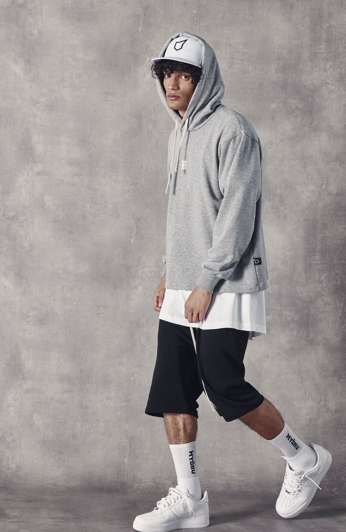 MYŌBU GREY RELAXED HOODIE